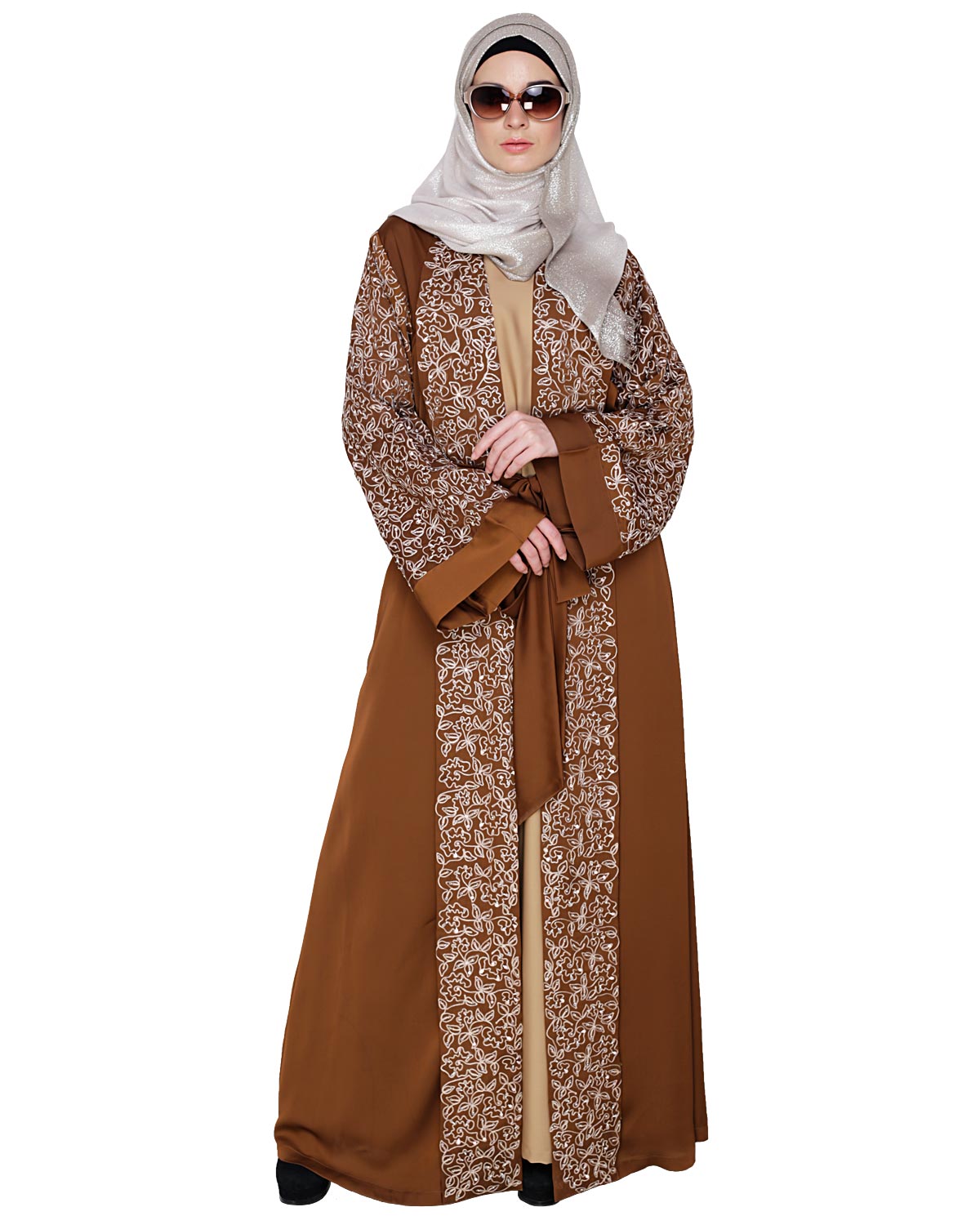 Luxury Dubai Style abaya Brown