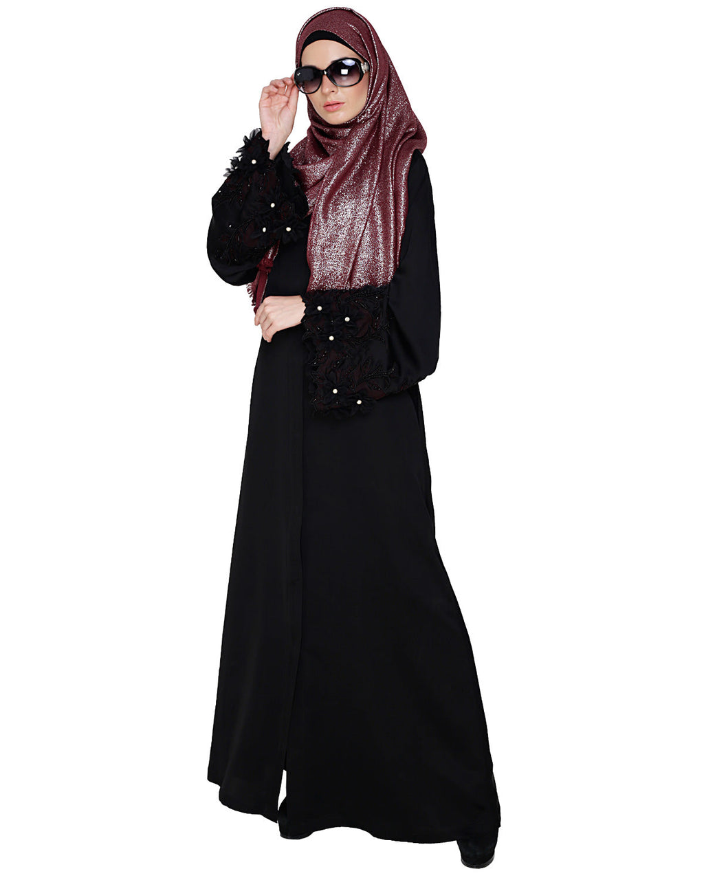 Majestic Dubai style Abaya Black