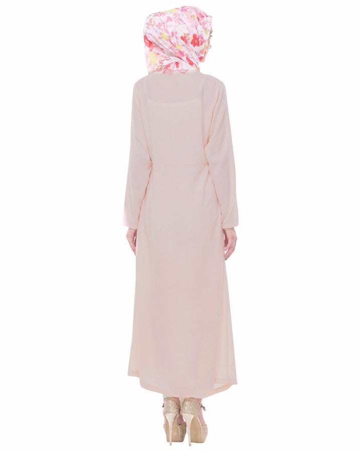 Lapeled Abaya Peach