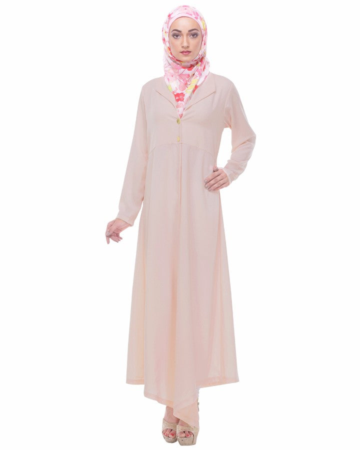 Lapeled Abaya Peach