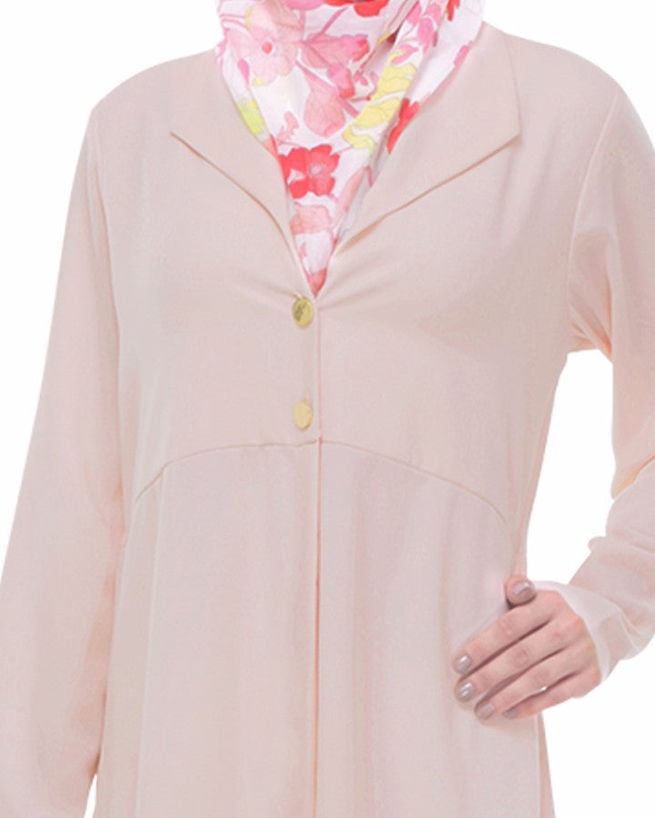 Lapeled Abaya Peach