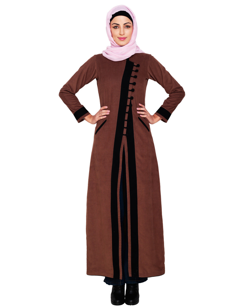 Brwon Velvet Corduroy Coat Brown