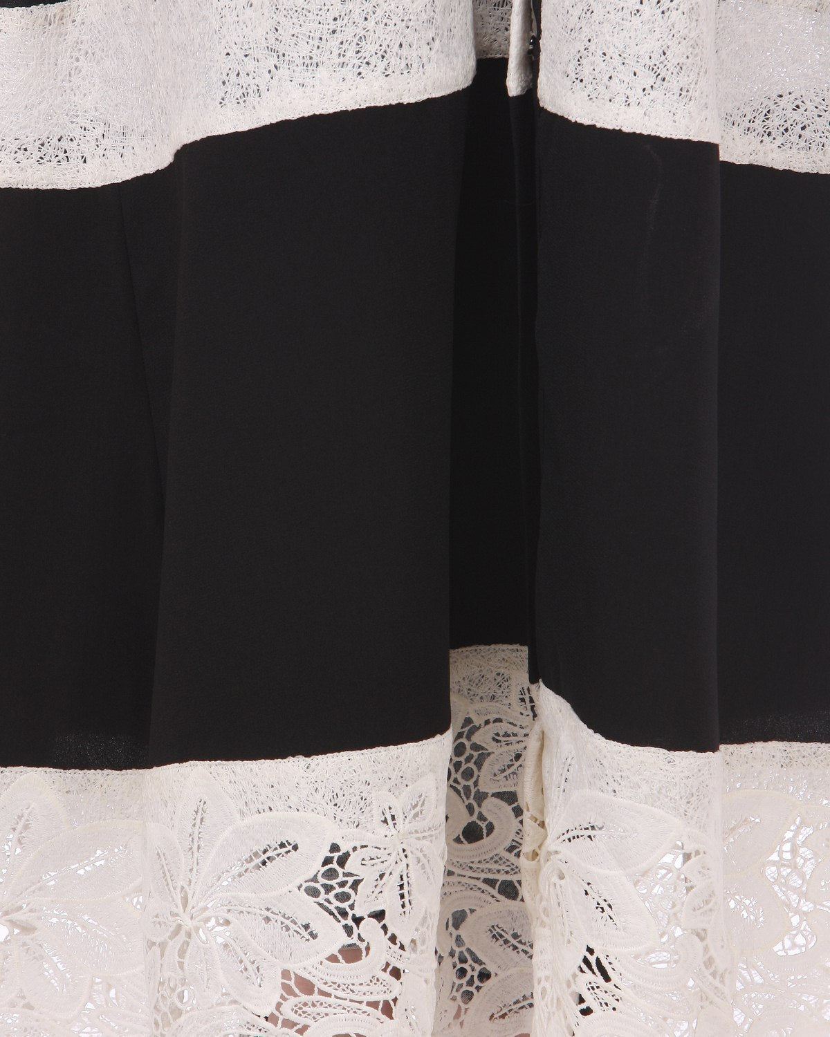 Basic Abaya with White Net Trims Black