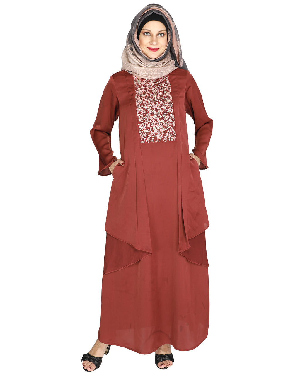 Newfangled Abaya Brick Red