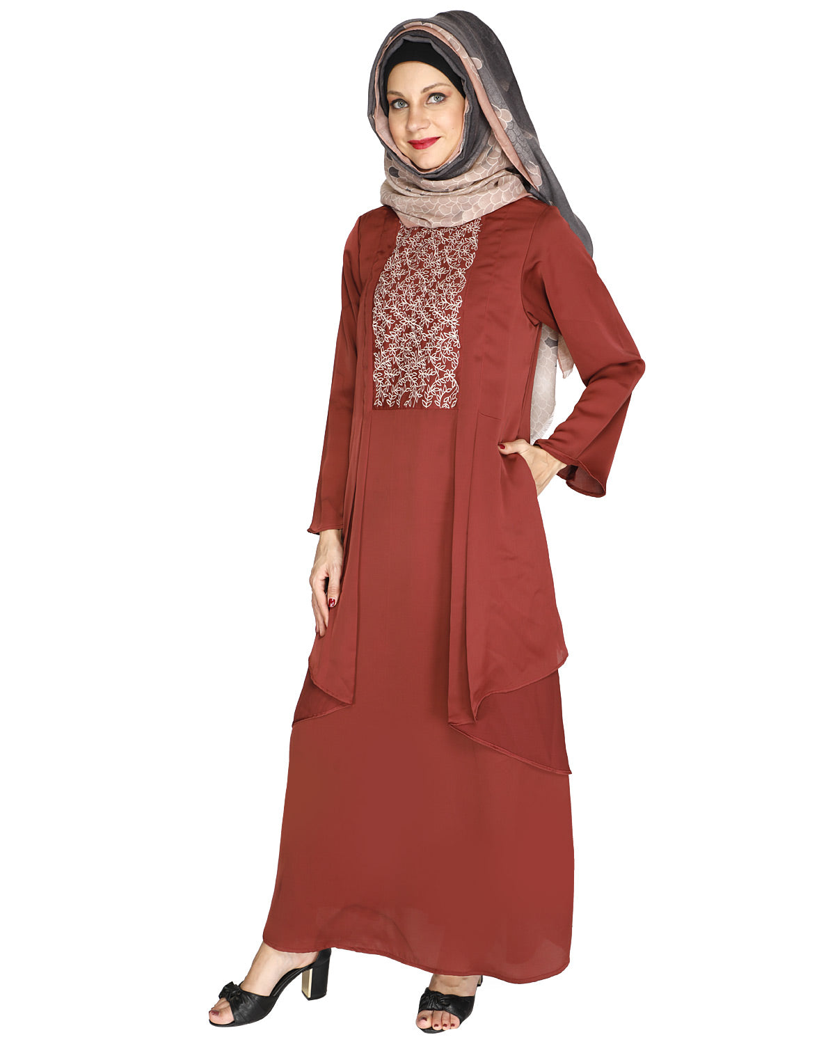 Newfangled Abaya Brick Red