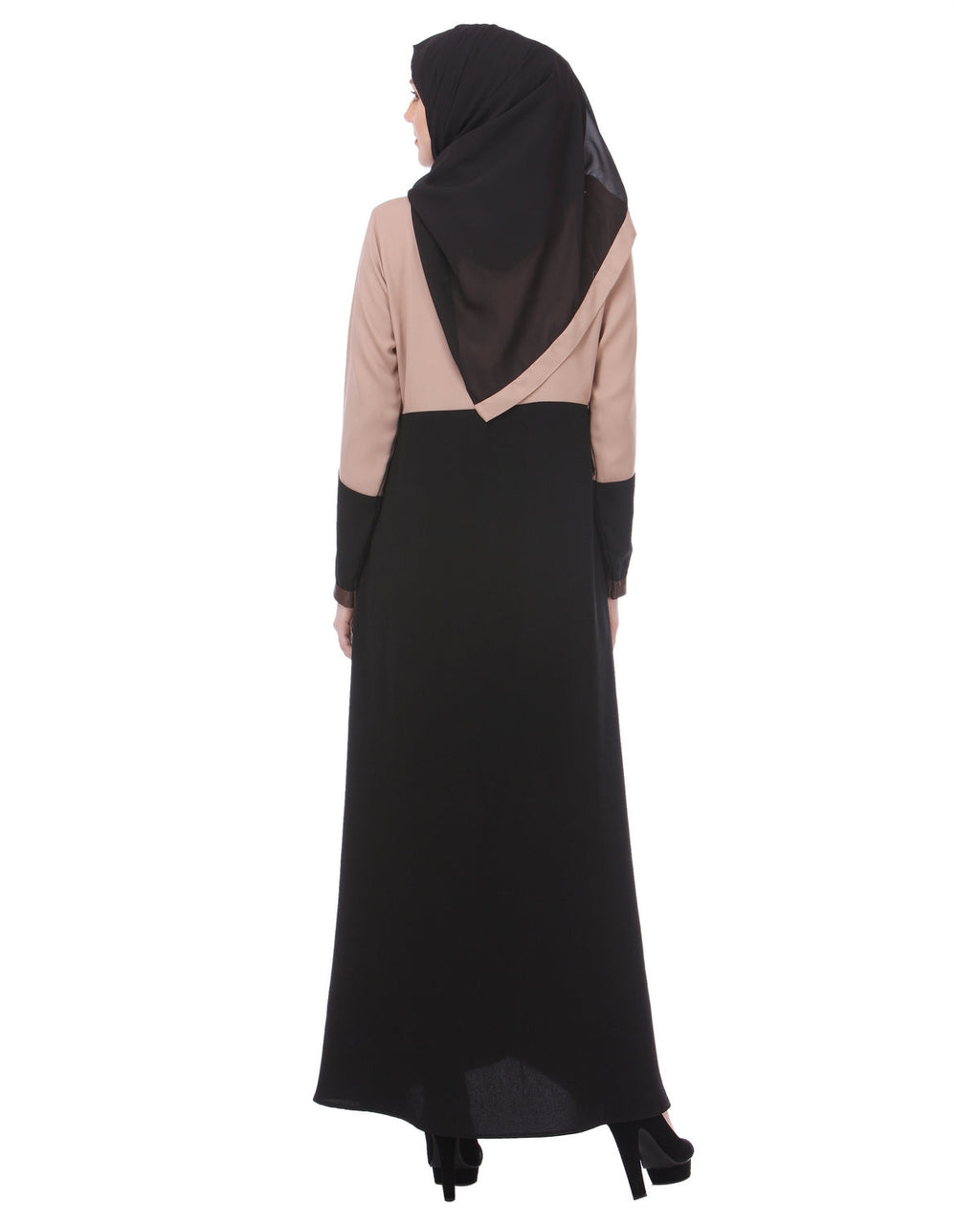 Casual Black & Beige Abaya Black & Beige