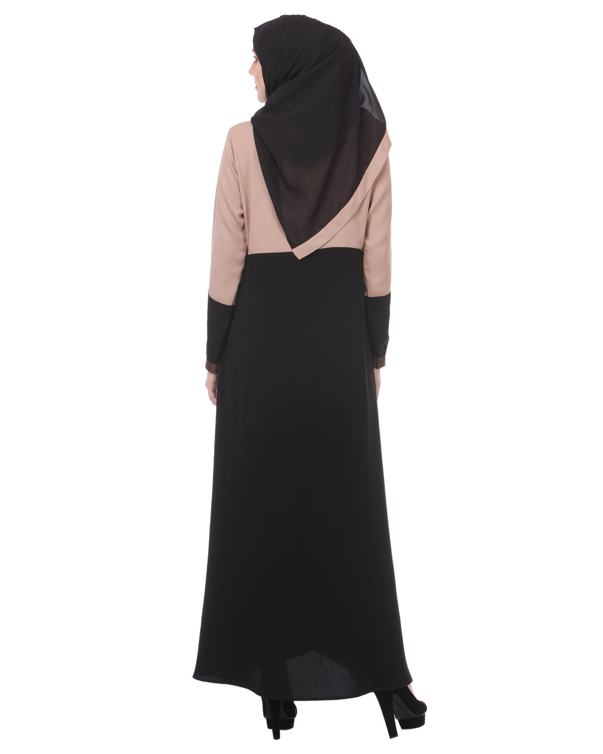 Casual Black & Beige Abaya Black & Beige