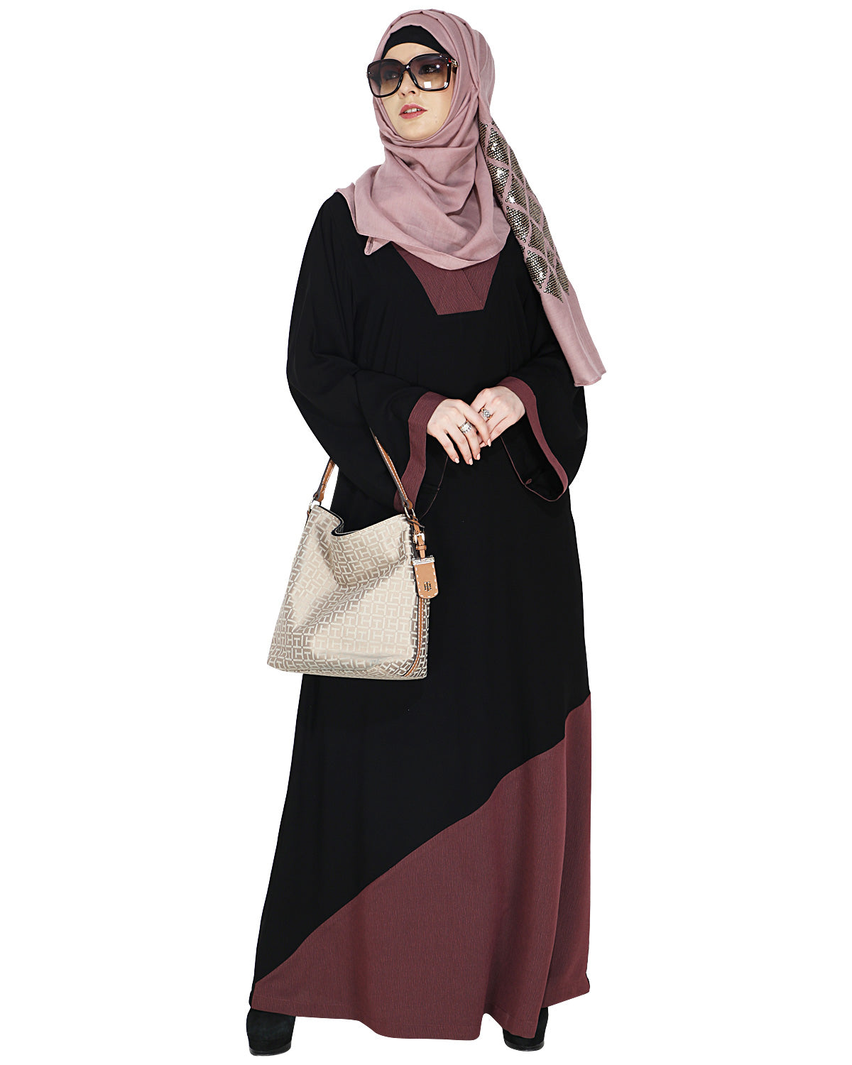 Casual Highlighted Abaya Purple