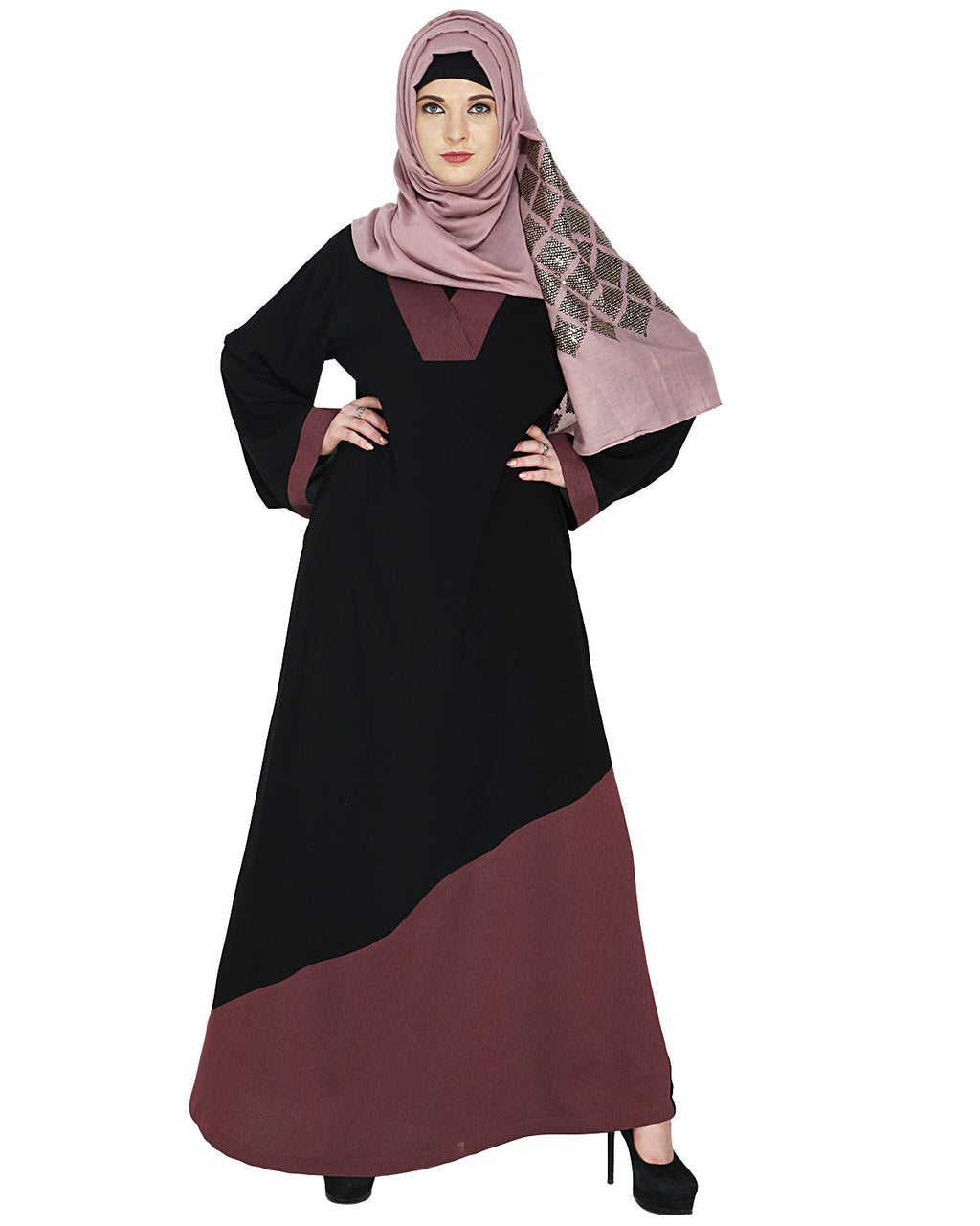 Casual Highlighted Abaya Purple