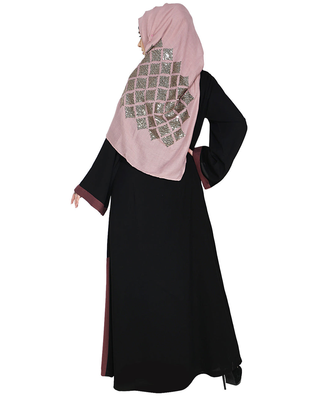 Casual Highlighted Abaya Purple