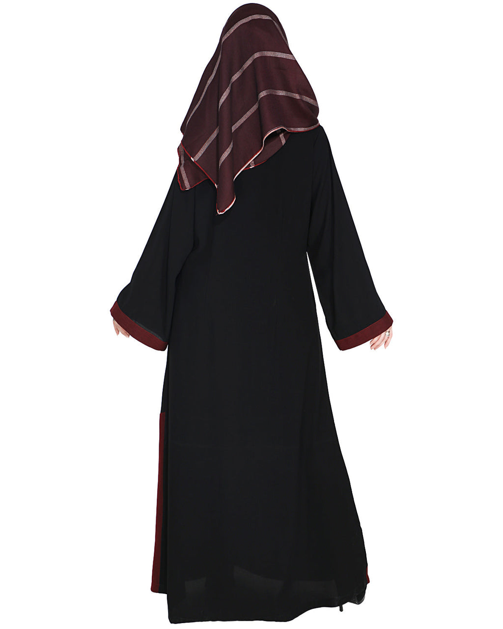 Casual Highlighted Abaya Wine