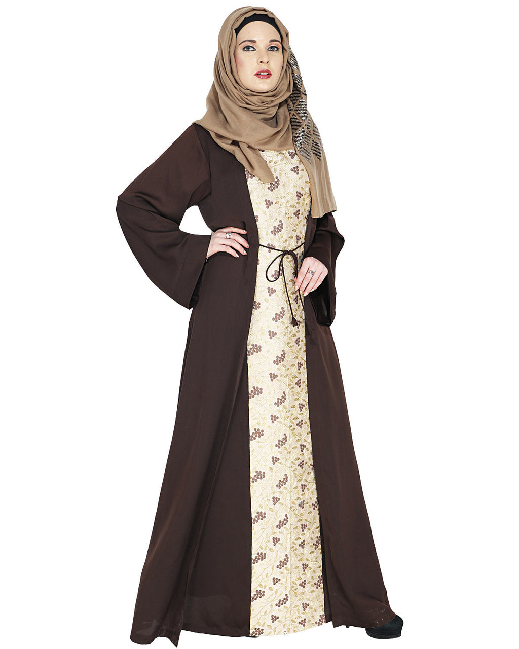 Effortless Layered Abaya Brown