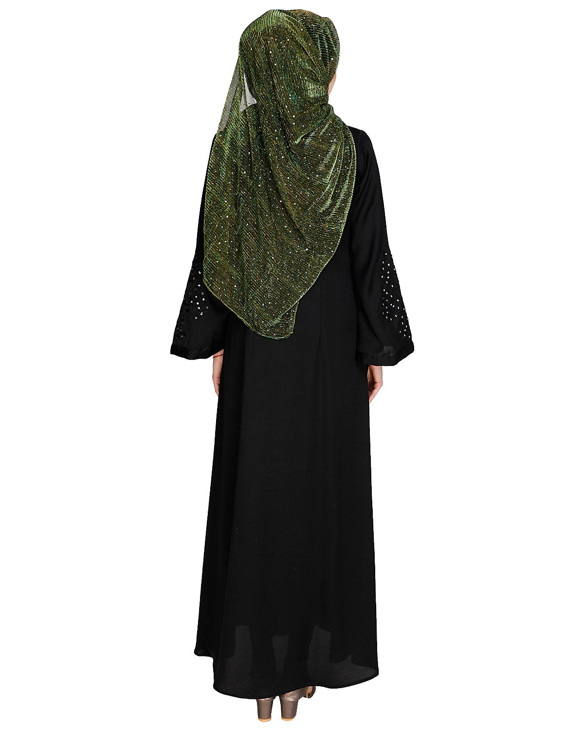 Prismatic Mirror Work Abaya Black