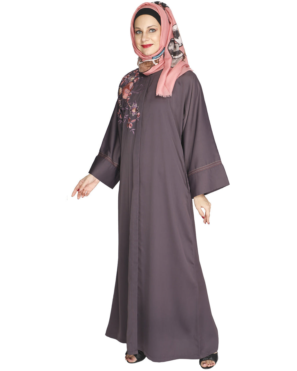 Daisy Drill Abaya Light Purple