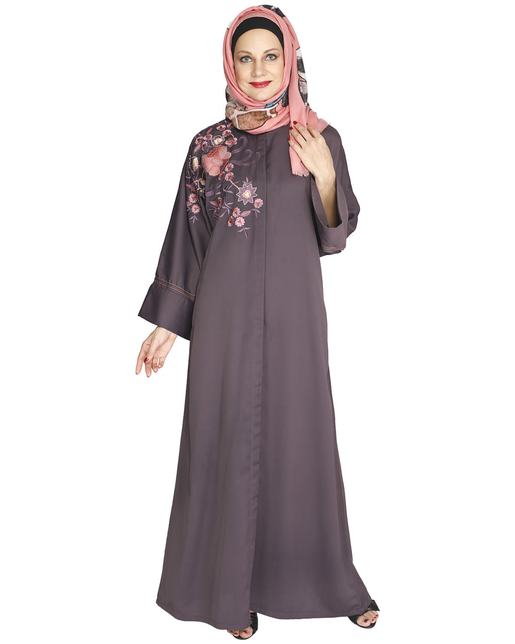 Daisy Drill Abaya Light Purple
