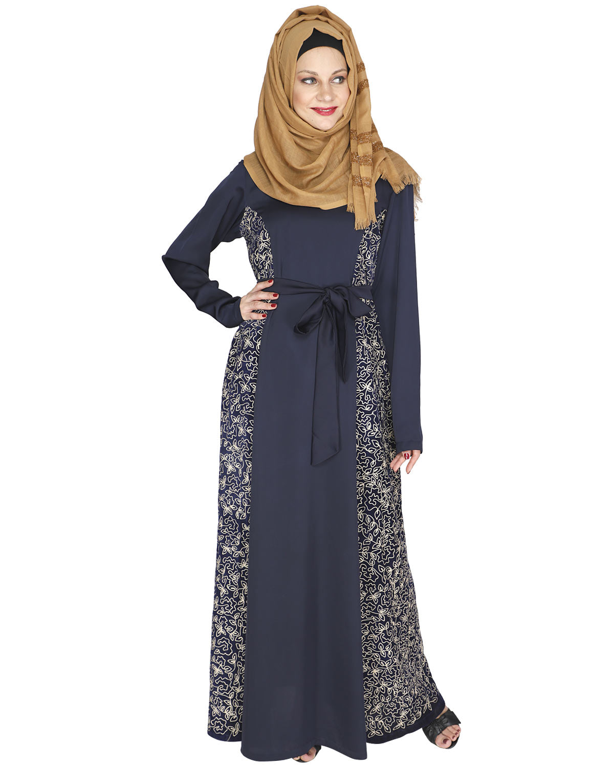 Opulent Velt Abaya Blue