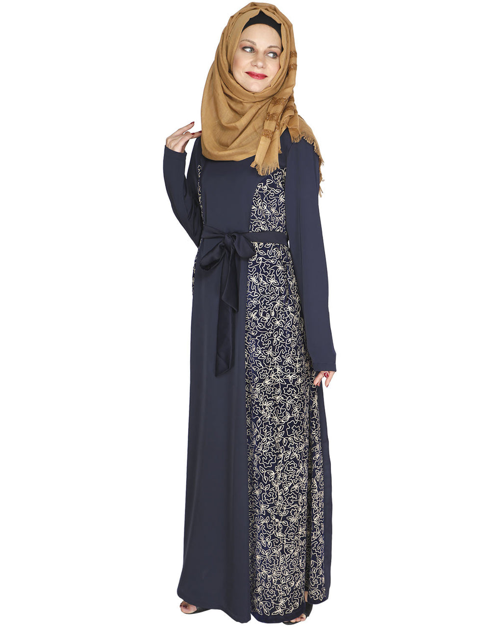 Opulent Velt Abaya Blue