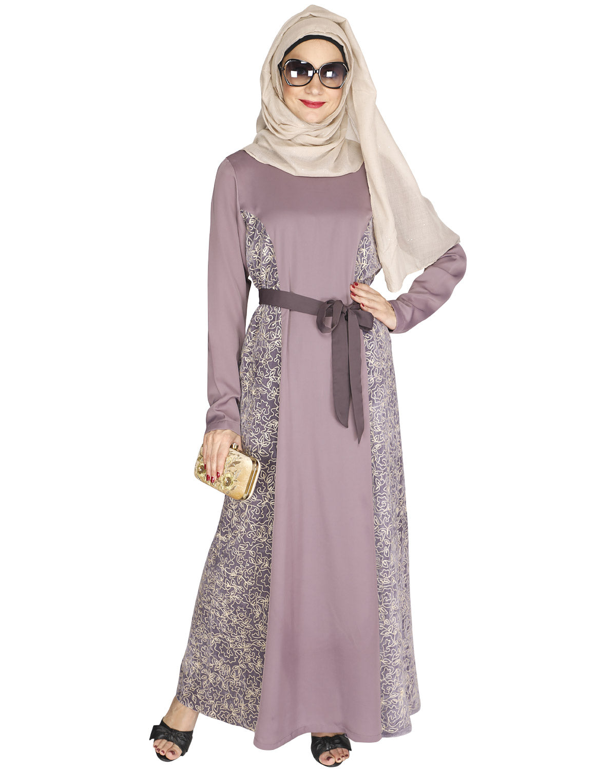 Opulent Velt Abaya Purple