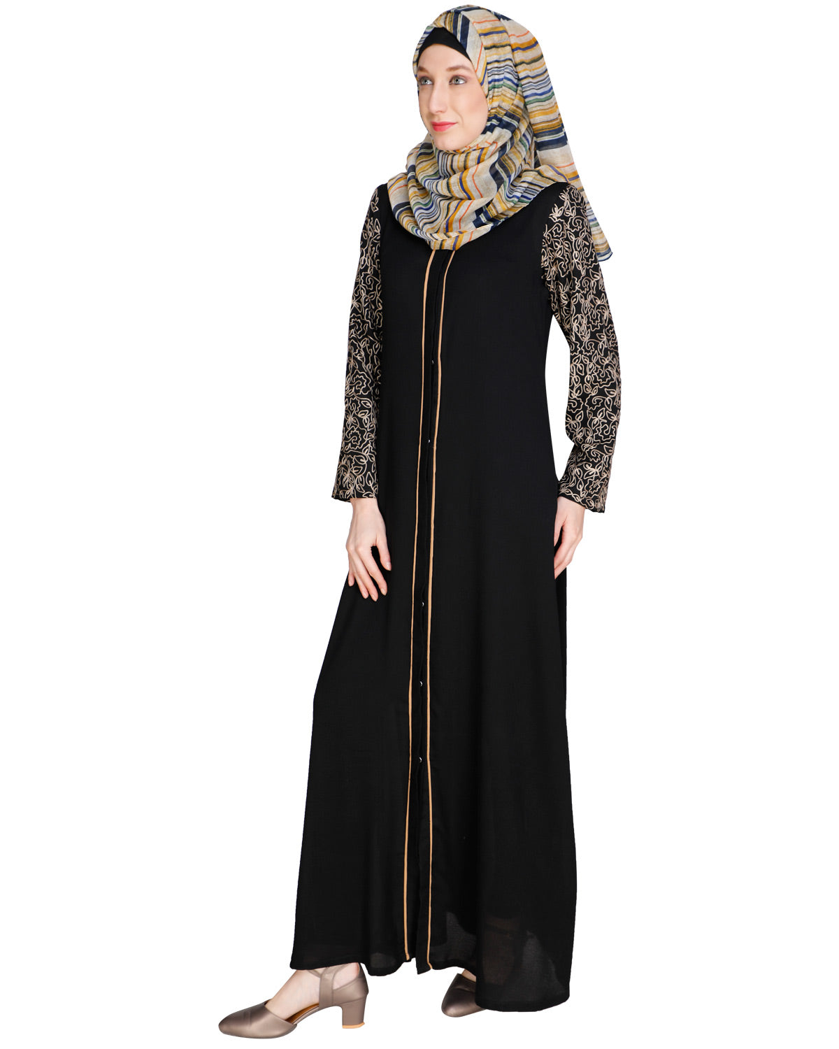 Role Down Abaya Black