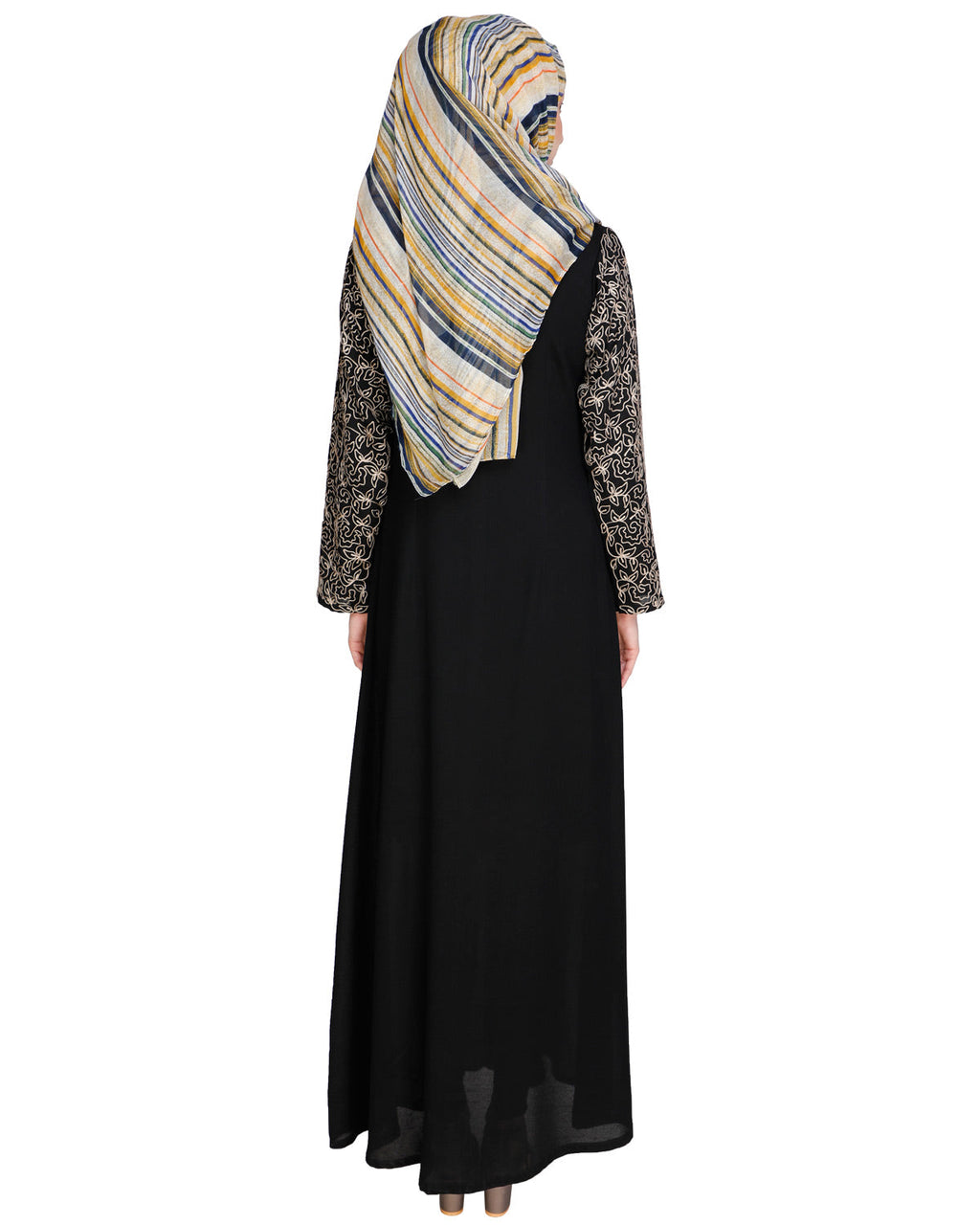 Role Down Abaya Black