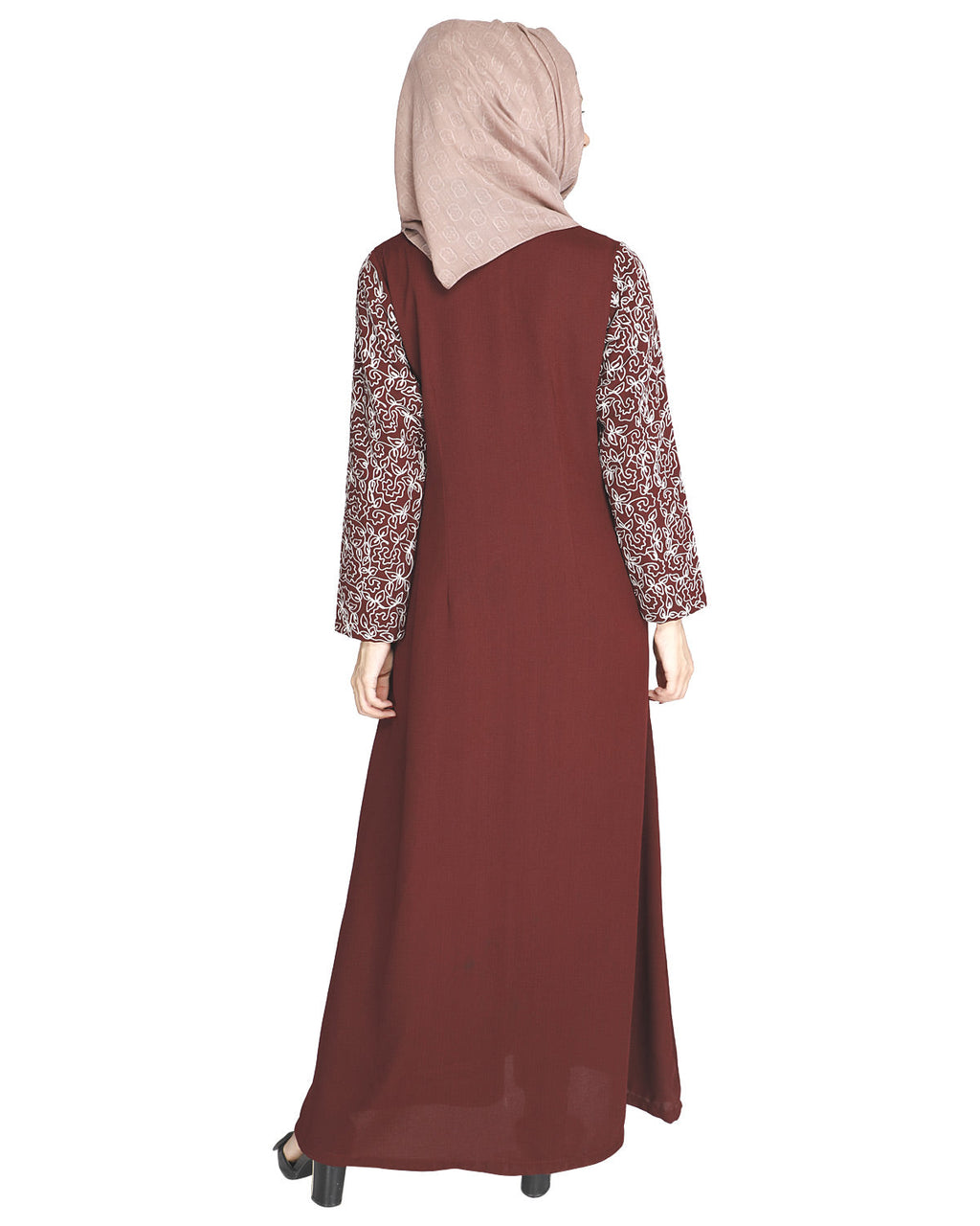 Role Down Abaya Maroon