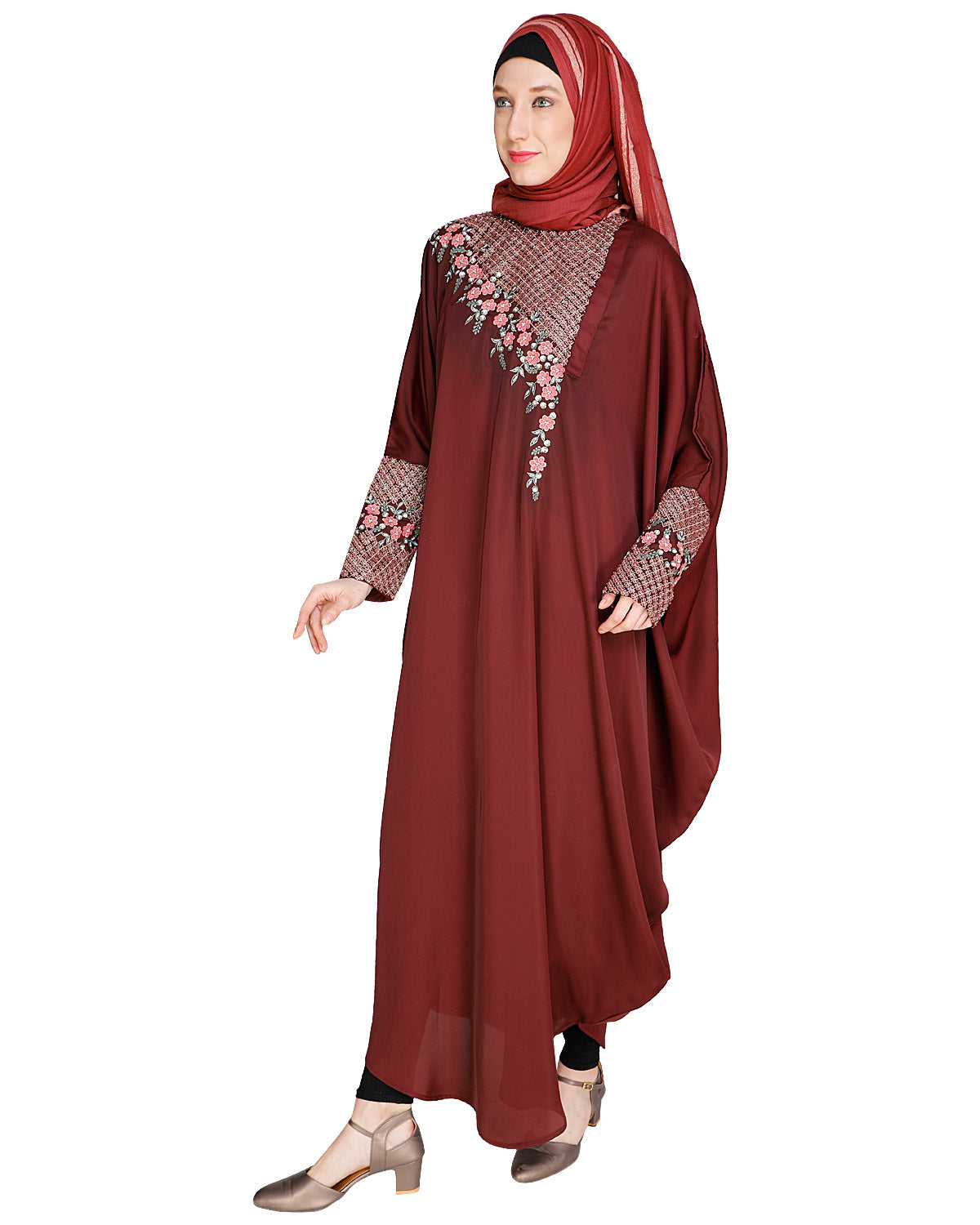 Luxury Grey Kaftan Wine