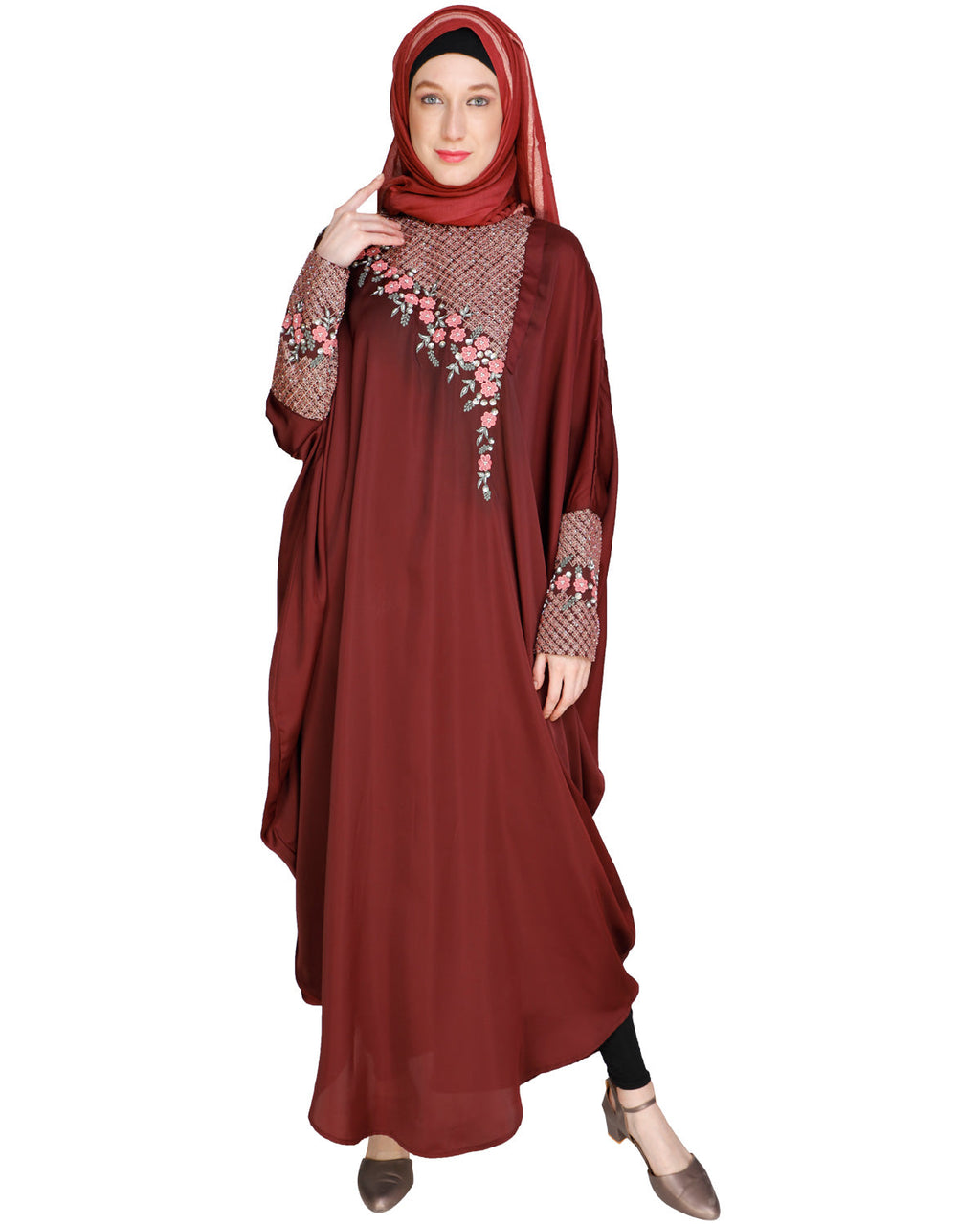 Luxury Grey Kaftan Wine