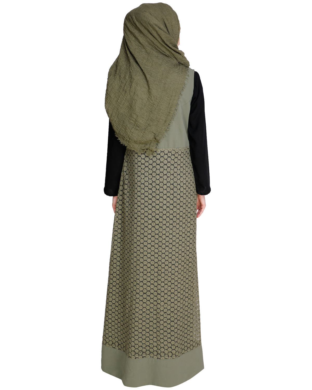 Lace Jacket Abaya Dead Mint