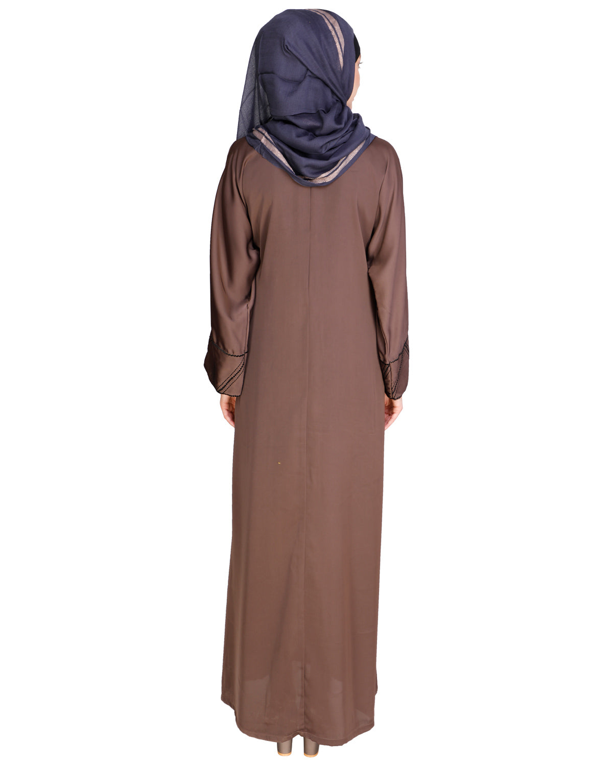 Classic Button down Abaya Brown