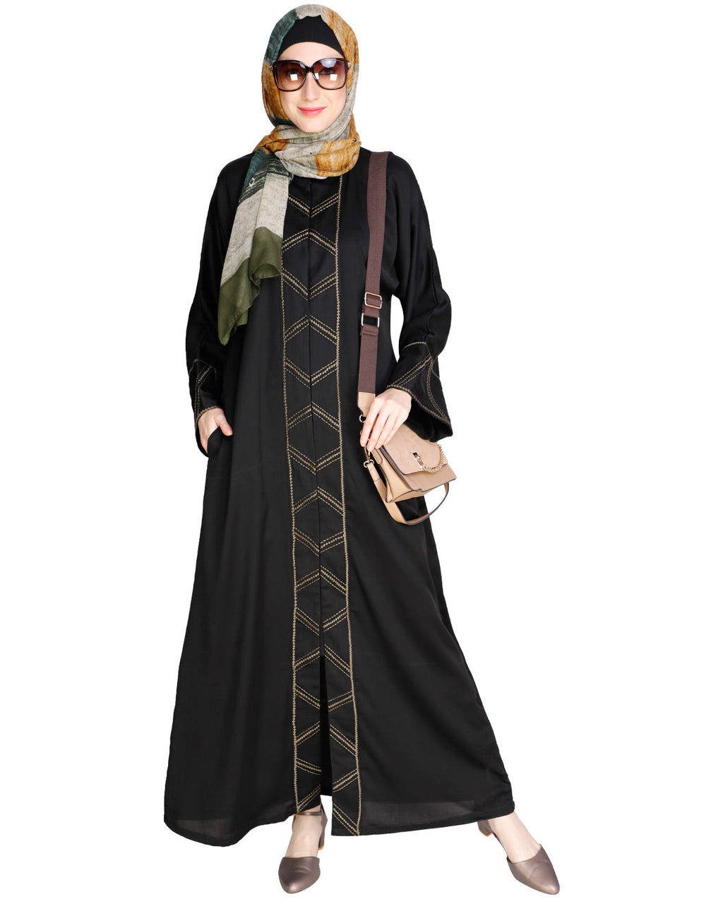Classic Button down Abaya Black