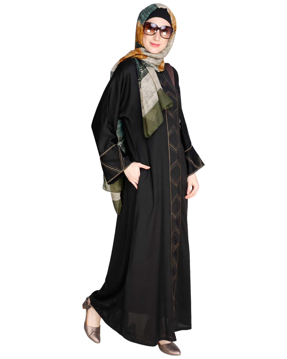 Classic Button down Abaya Black
