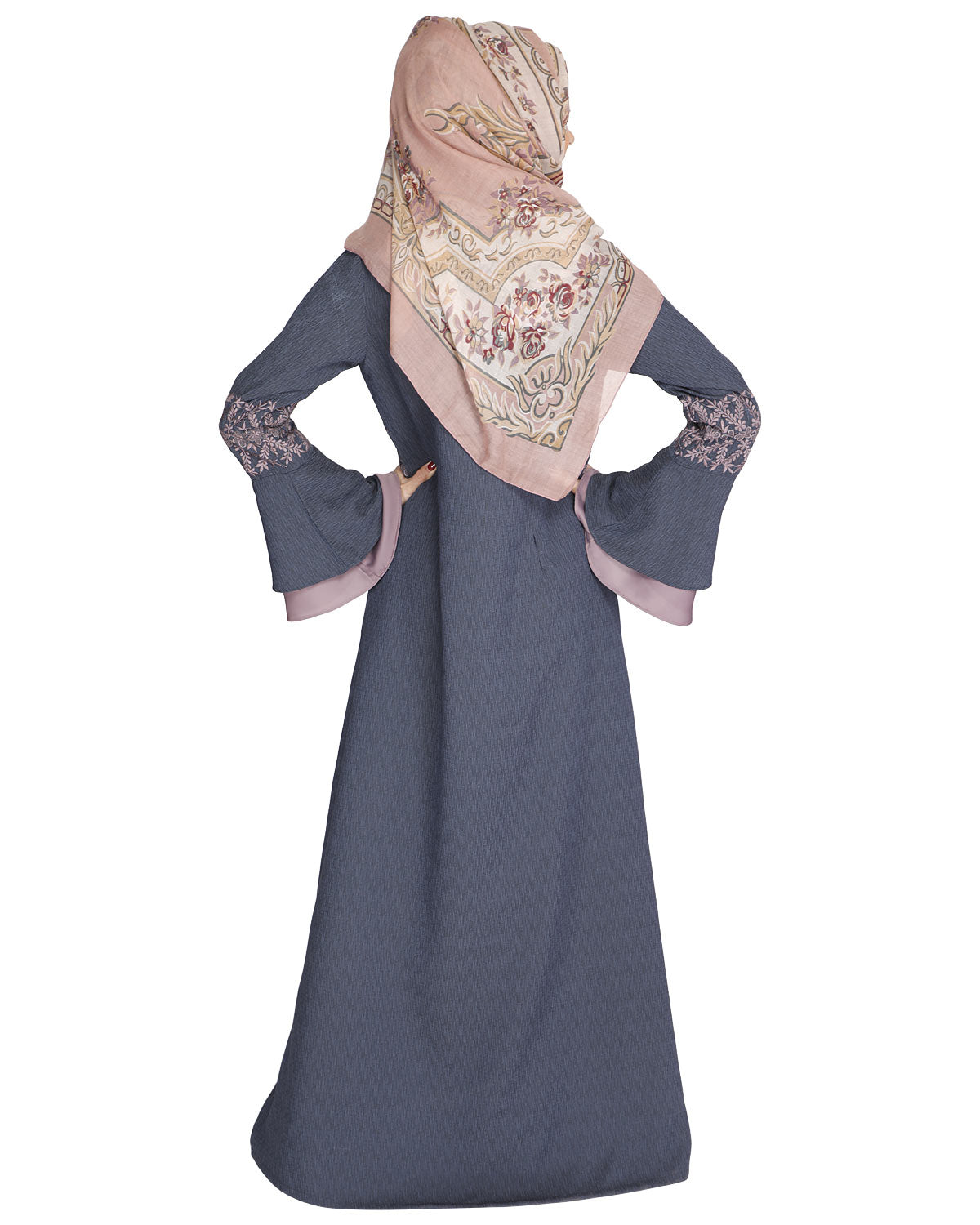 Jingle Bell Abaya Steel Blue
