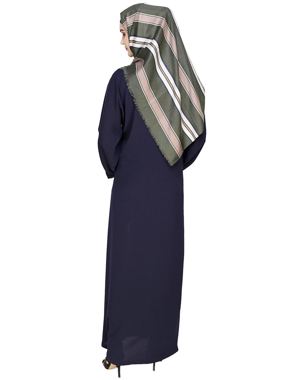 Classic Dubai Style Abaya Dark Blue