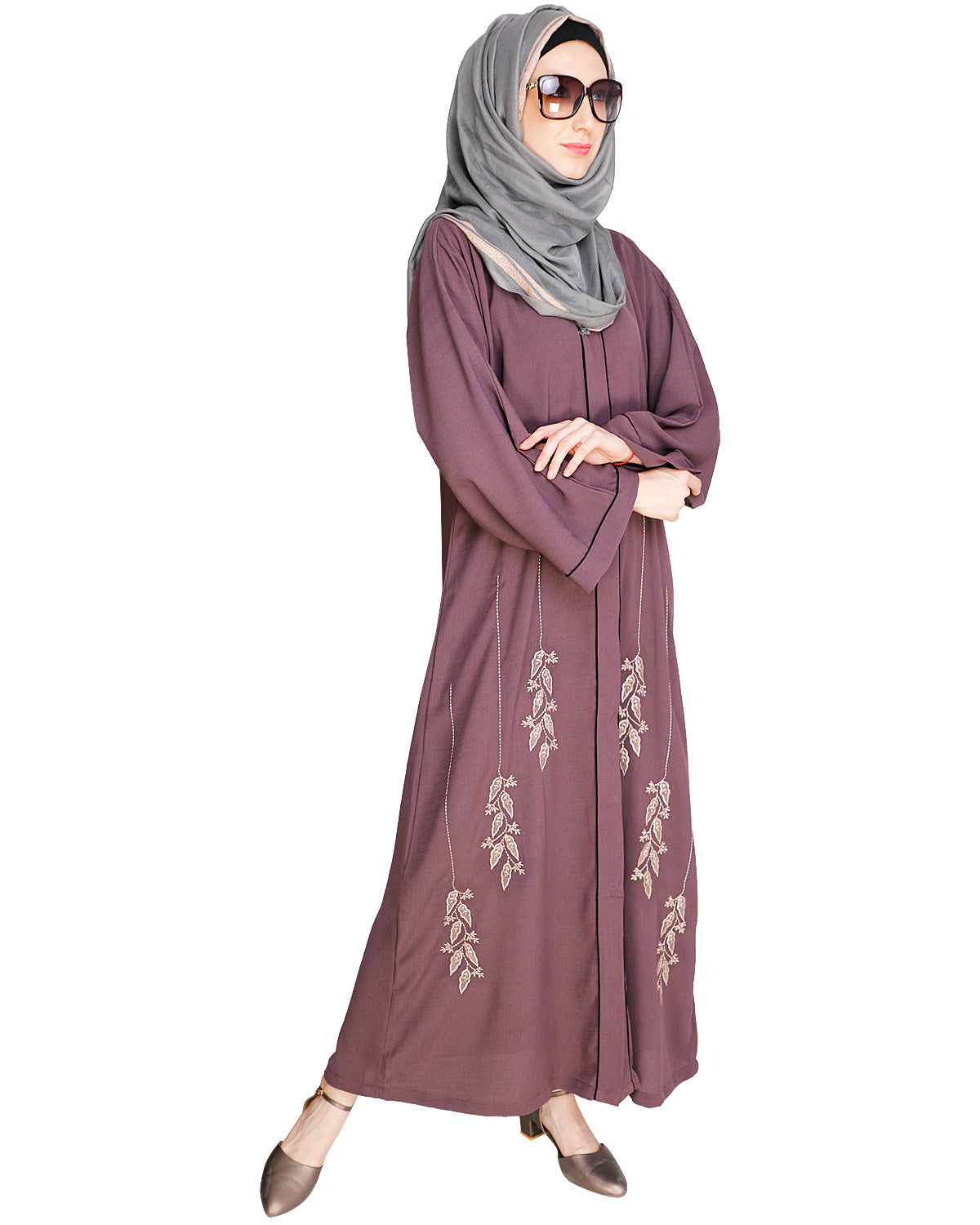 Classic Dubai Style Abaya Onion Pink