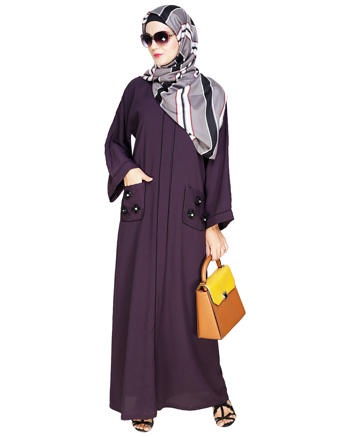 Classic Dubai Style Abaya Purple