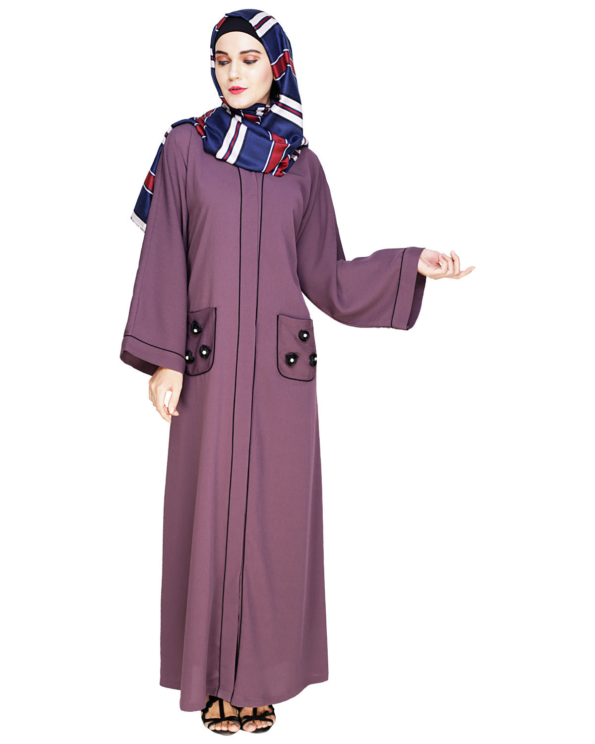 Classic Dubai Style Abaya Violet