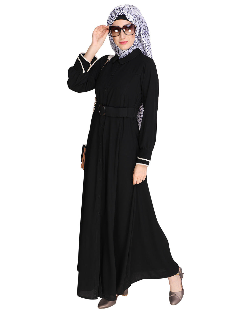 Shirt Style Maxi Dress Beige