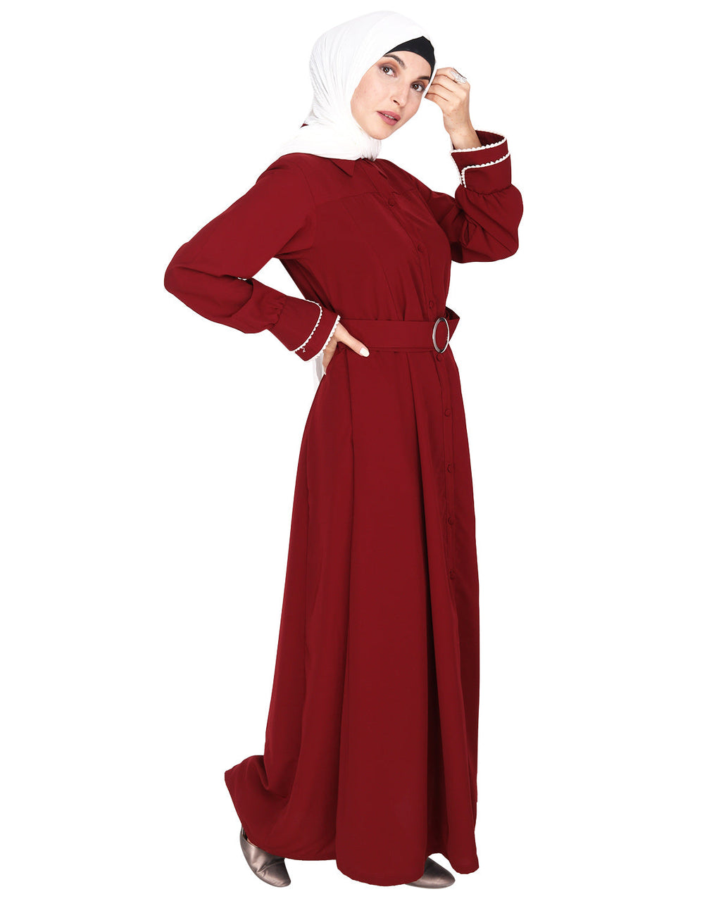 Shirt Style Maxi Dress Blue