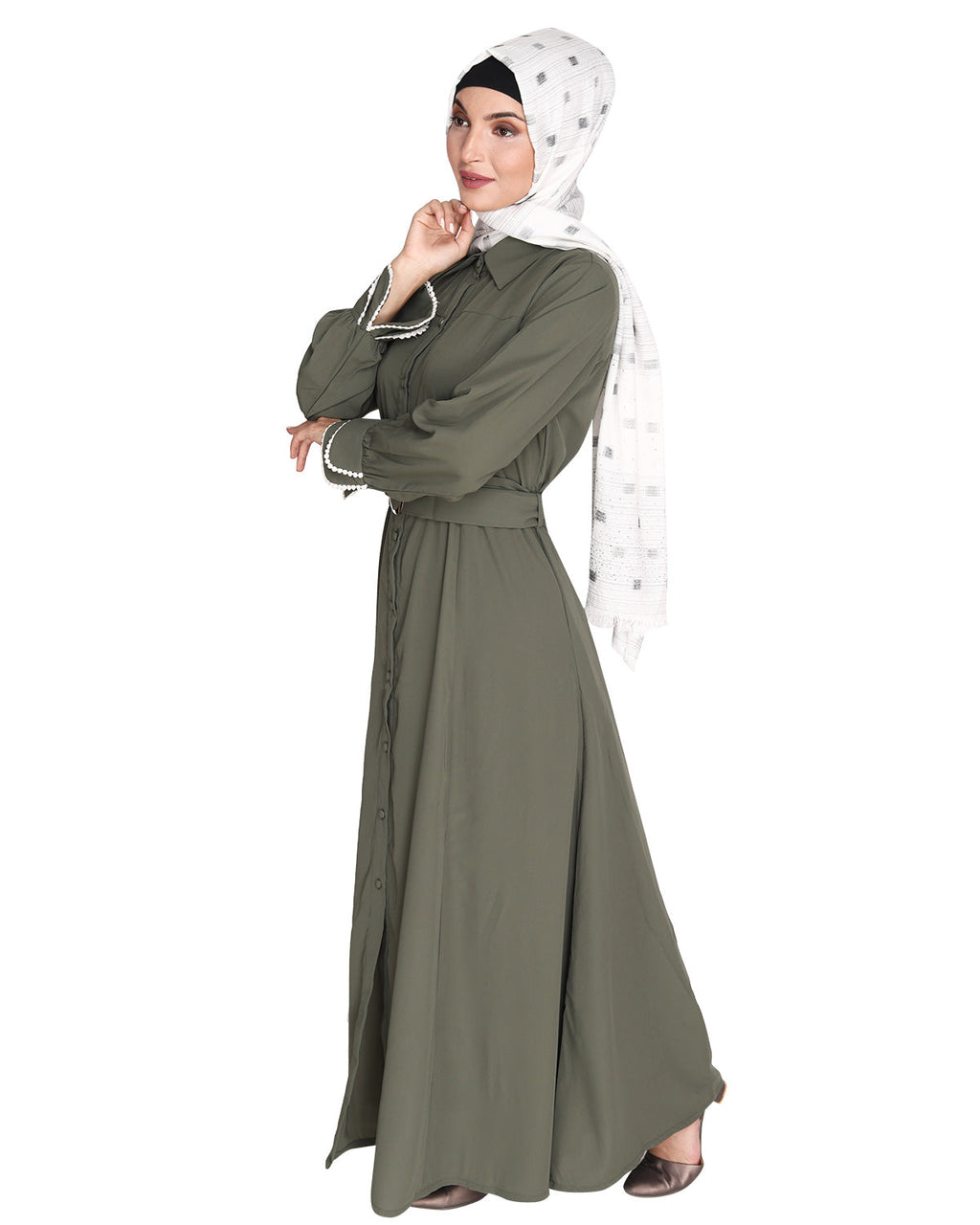 Shirt Style Maxi Dress Blue