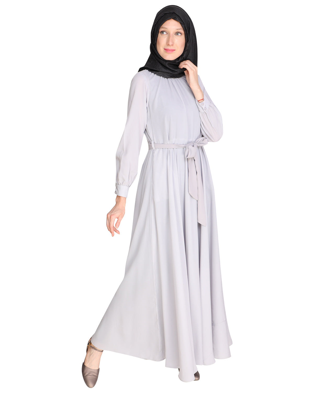 Gathered Neck Maxi Dress Green