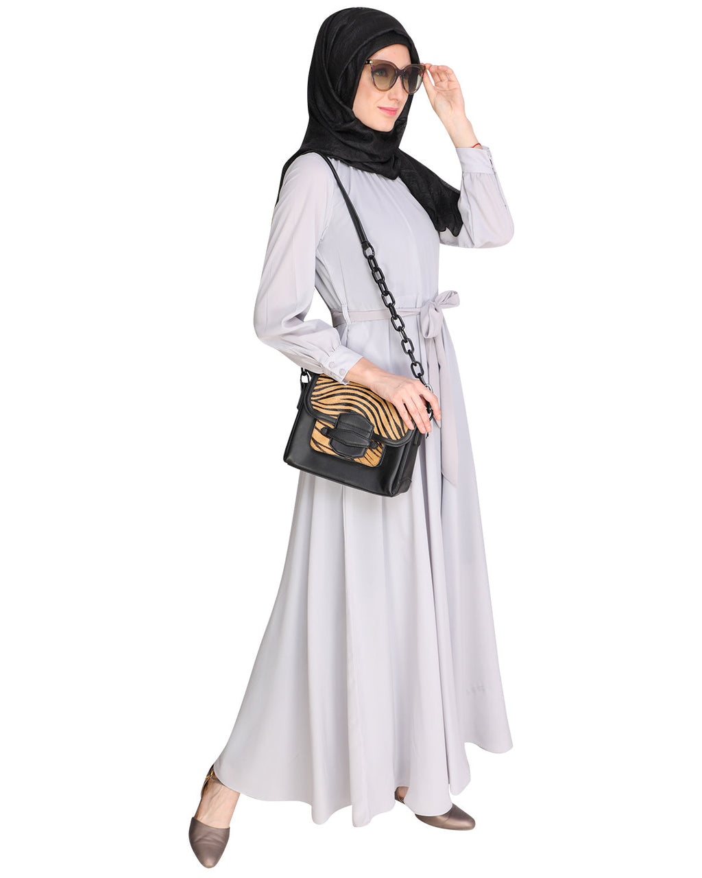 Gathered Neck Maxi Dress Ice Blue