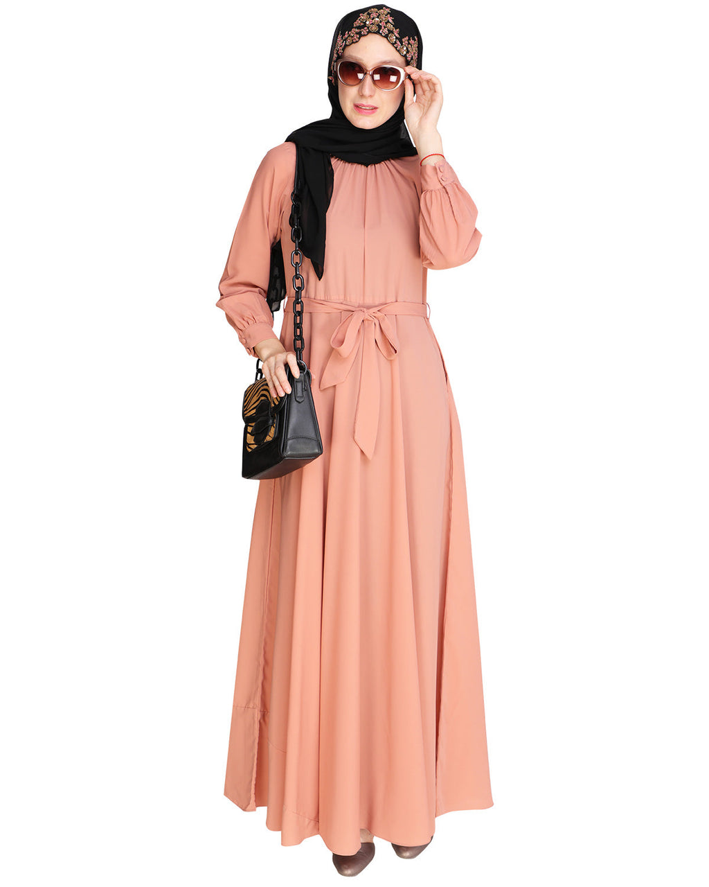 Gathered Neck Maxi Dress Maroon