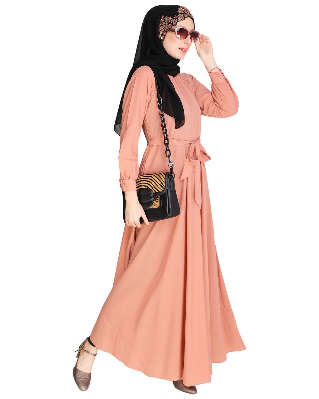 Gathered Neck Maxi Dress Orange