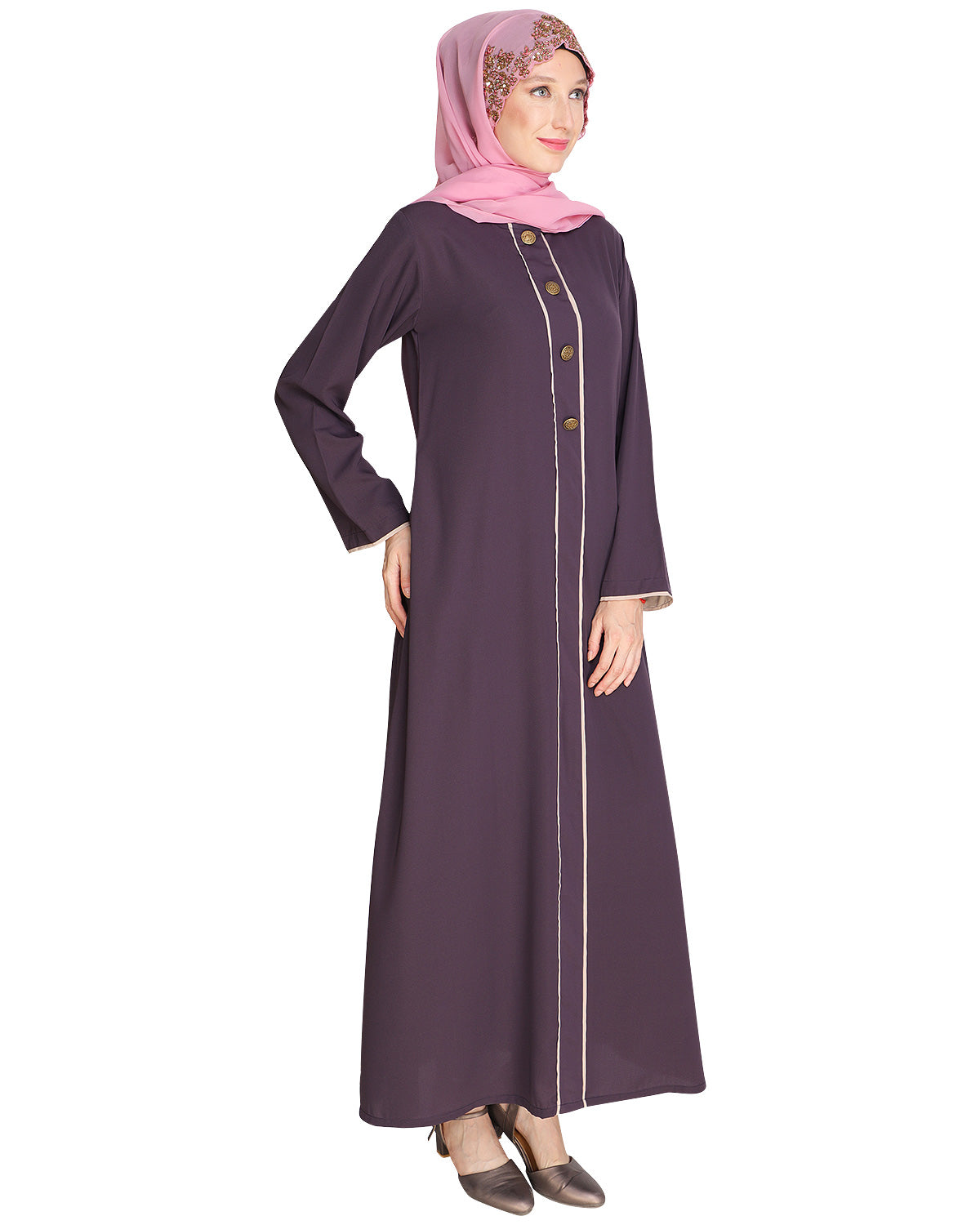 Sleek Dark Abaya Purple