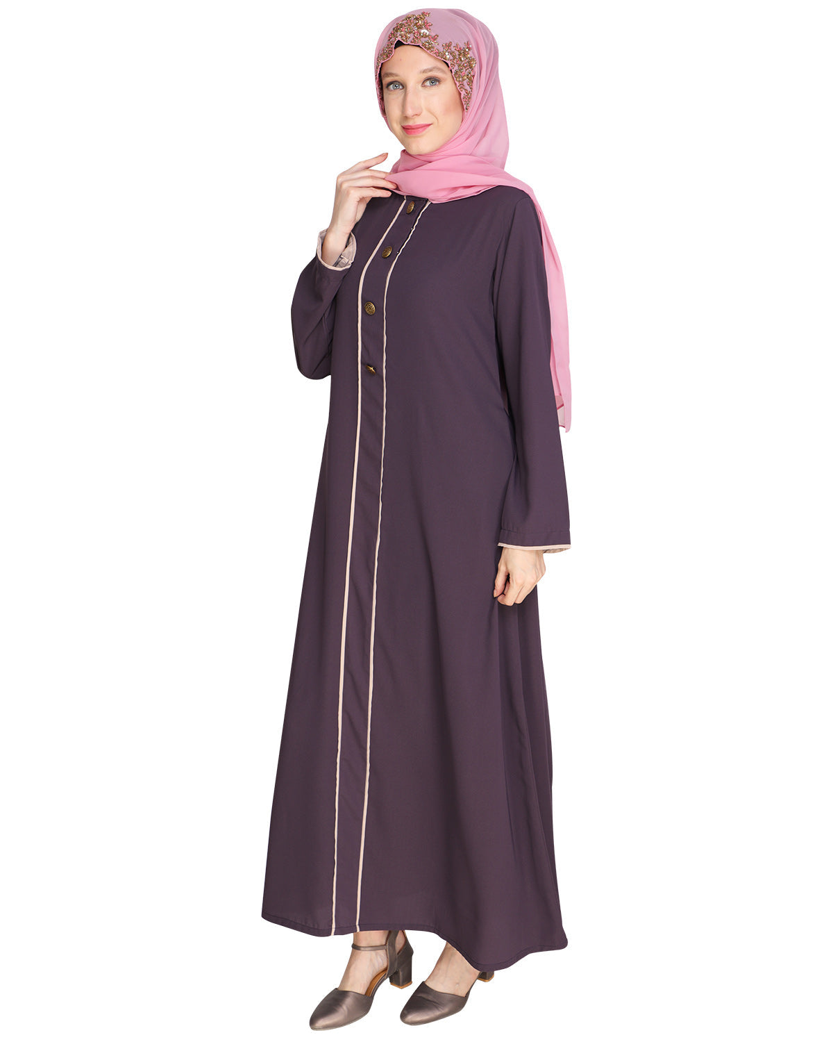 Sleek Dark Abaya Purple