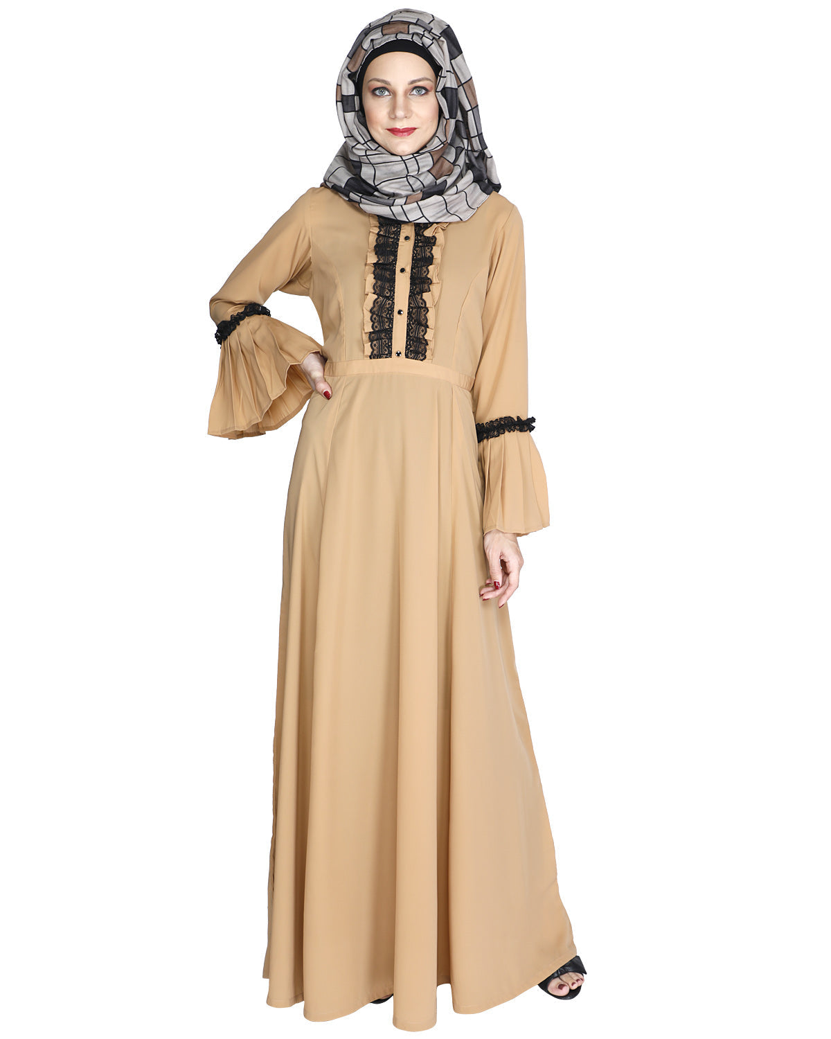 Fairy Frill Abaya Brown