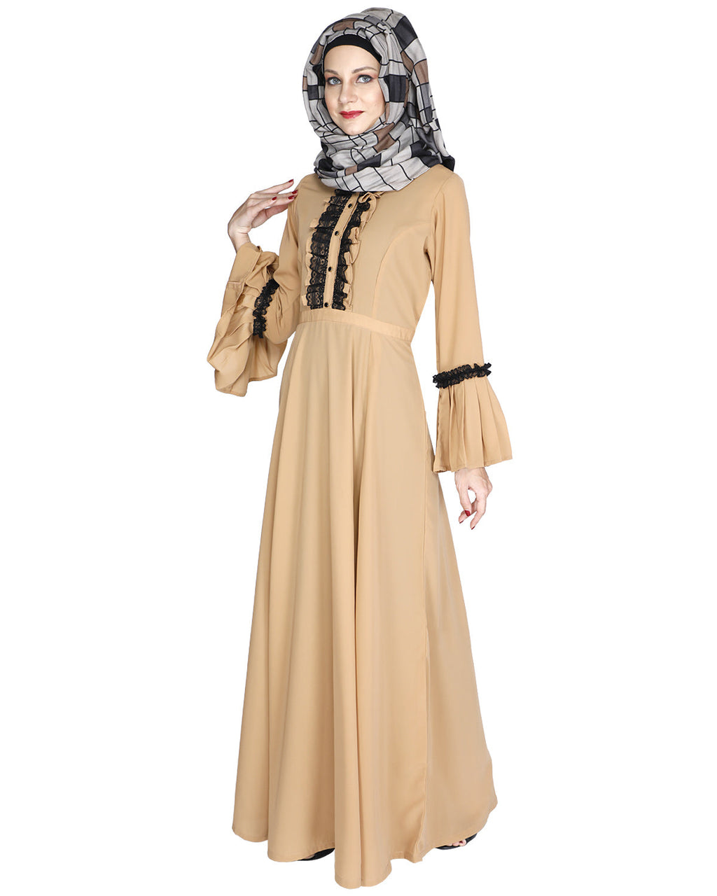 Fairy Frill Abaya Brown