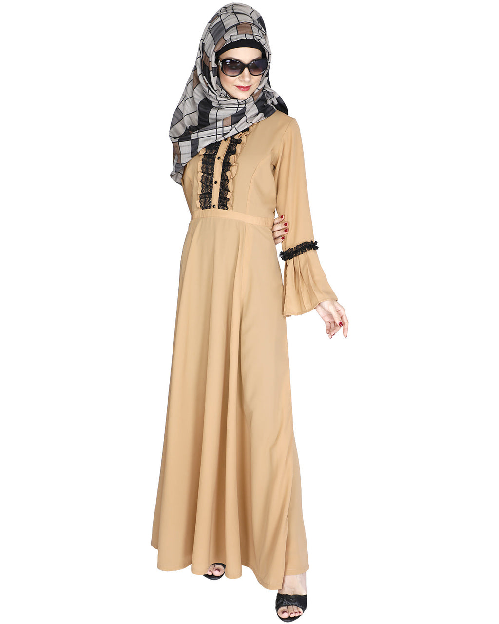 Fairy Frill Abaya Brown