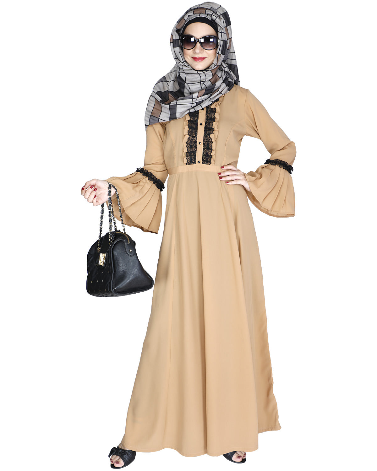 Fairy Frill Abaya Brown