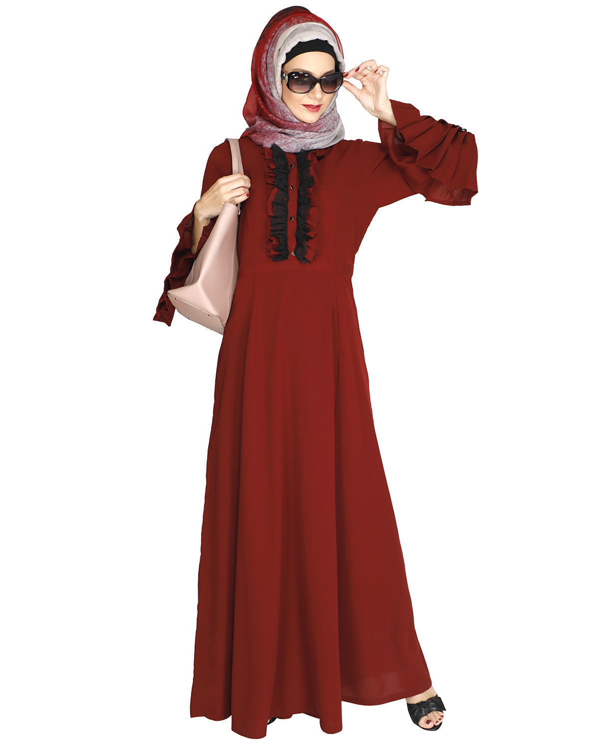 Fairy Frill Abaya Wine